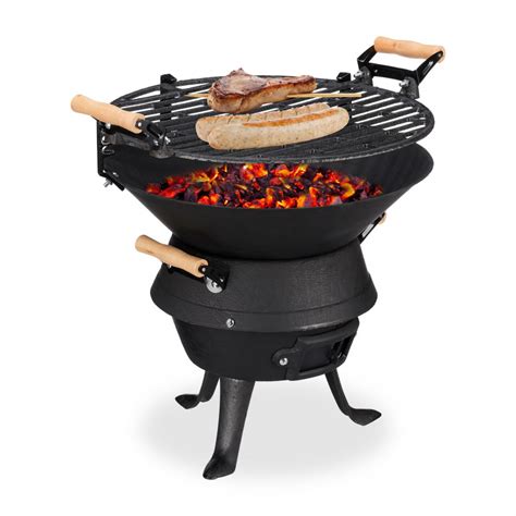 Kültéri öntöttvas grillsütő füstölővel