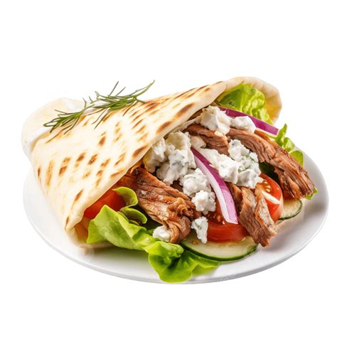 Kész gyros pita tálalva