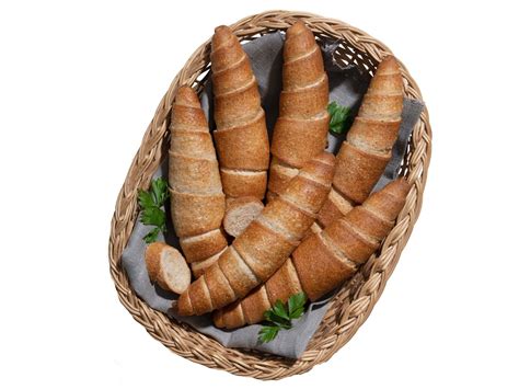 Különböző teljes kiőrlésű pékárukat ábrázoló kép