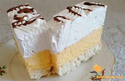 Madártej torta szelet