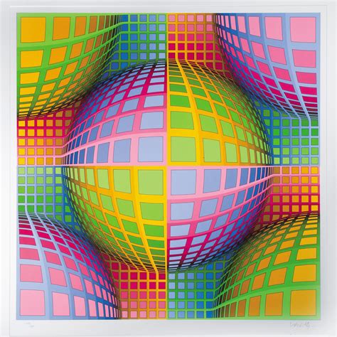 Vasarely Viktor absztrakt kompozíció