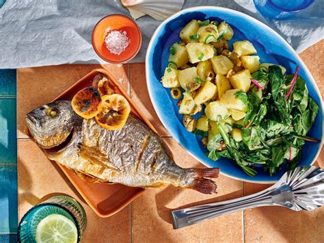 Roston sült tengeri hal spárgával