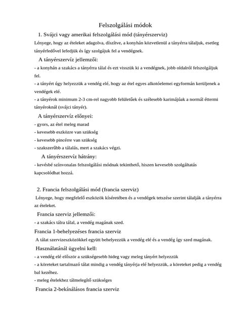 Felszolgálási módok összehasonlítása infografika