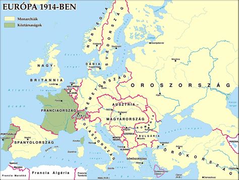 Az első világháború utáni európai térkép