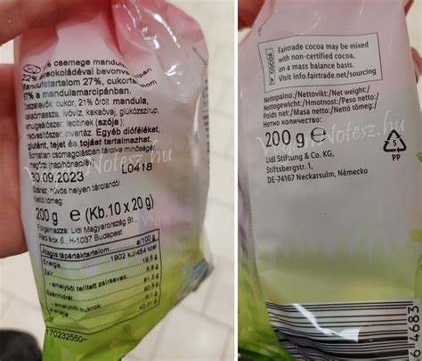 Összetevők listája és 
