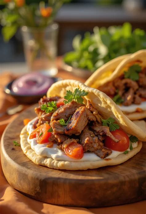 Házi készítésű gyros pita friss alapanyagokkal