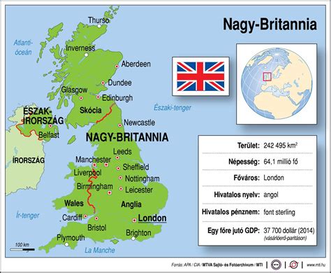 Nagy-Britannia térképe és tengerpartja