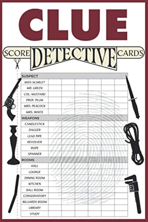 Detective character cards and clue envelopes on a table