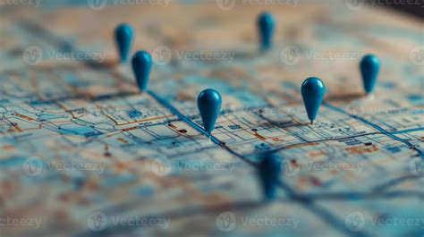 Map with markers indicating mystery locations in a city