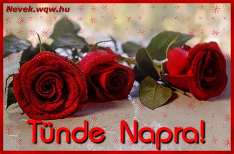 Tünde név naptárban