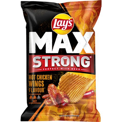 Lay's Max Strong Hot Chicken Wings chips packaging