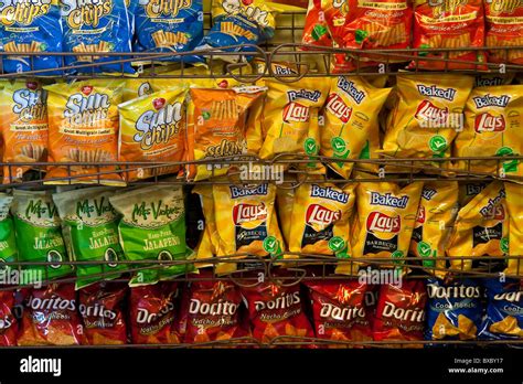 Chips bags on a shelf