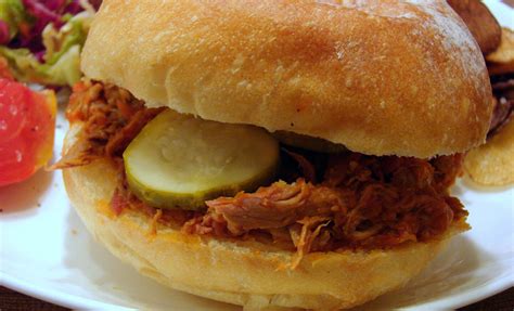BBQ pulled duck leg sandwich