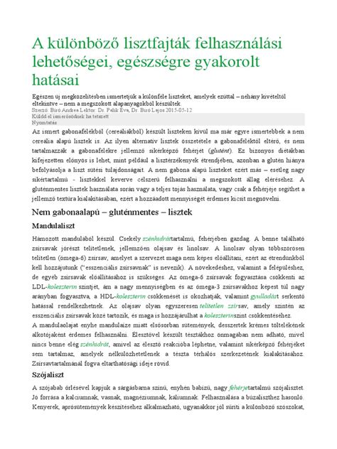 különböző lisztfajták és felhasználásuk