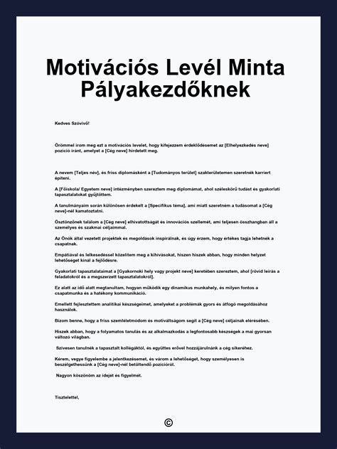 Motivációs levél betűtípusa