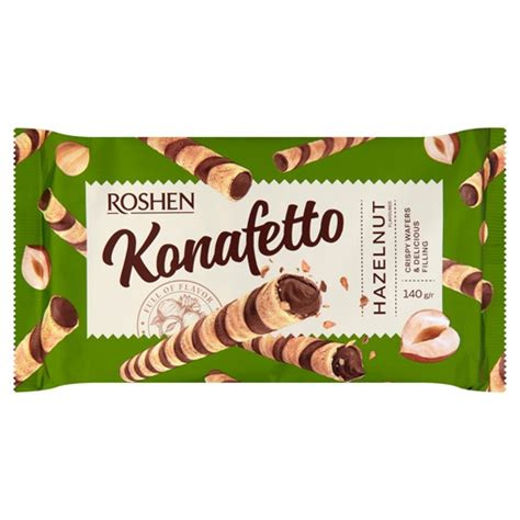 Konafetto 156g mogyorókrémes ostyarúd csomagolása