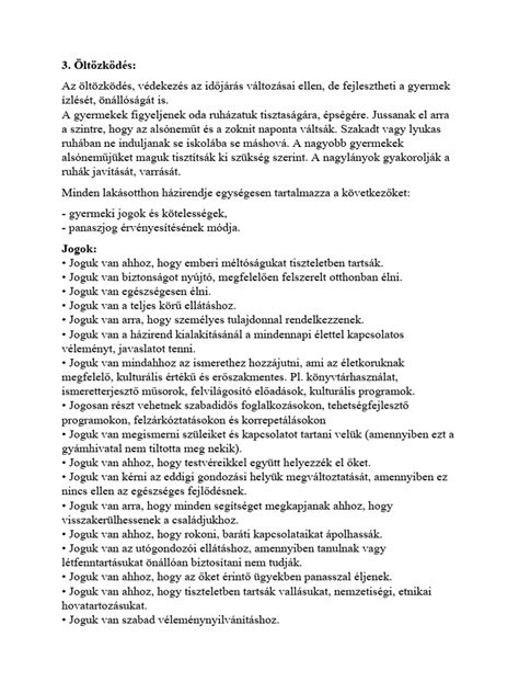 A szabadságra vonatkozó jogok és kötelezettségek összefoglaló táblázata