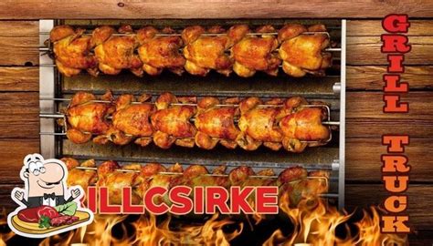 Grillcsirke egy food truck előtt