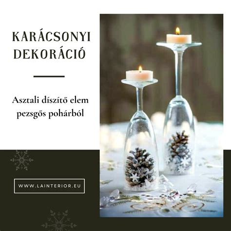 karácsonyi dekoráció pohárból