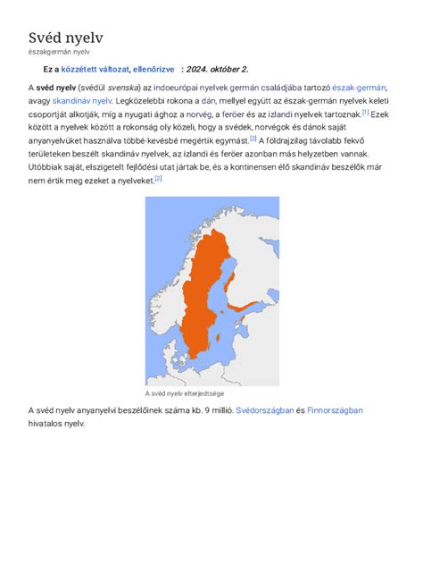 A magyar és svéd nyelv közötti kapcsolat