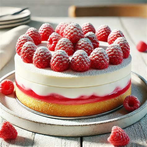 Málna a torta tetején díszítve