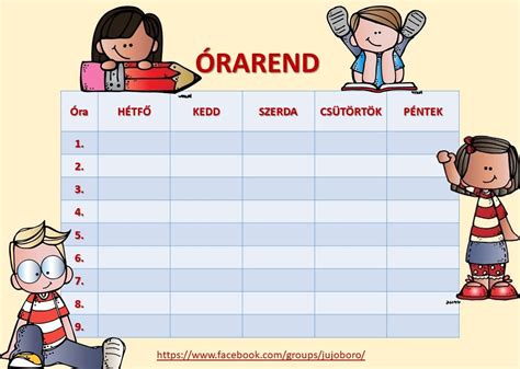 Naptár és órarend