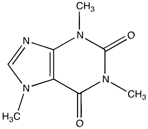 Koffein molekula szerkezete