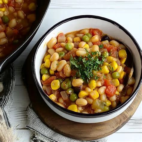 friss succotash tálalása a grill mellett