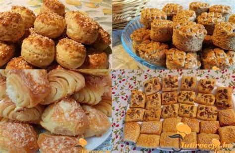 Különböző formájú sós és édes aprósütemények