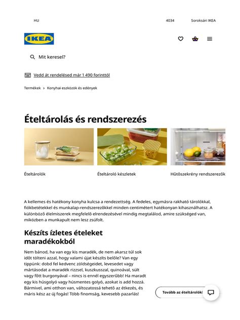 Ételtárolás és újramelegítés