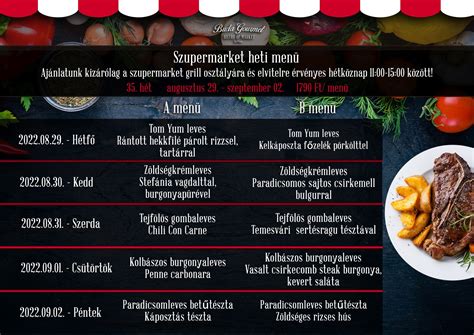 Napi menü kínálat