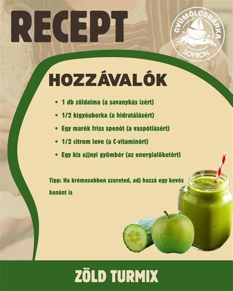 Zöld turmix hozzávalók
