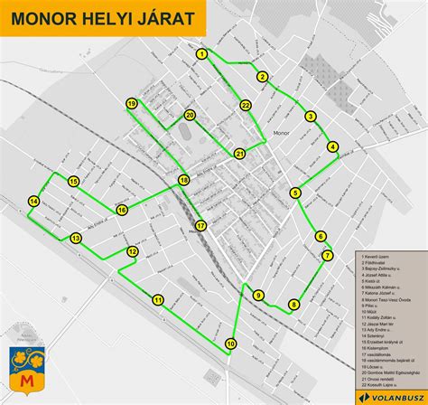 Monor térképe gyros helyekkel