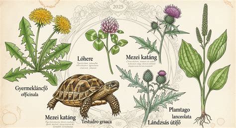 Illusztráció útifű növényről és magokról