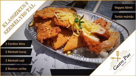 éttermi tálalás: cordon bleu és vegyes köret