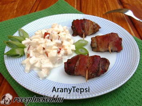 Baconbe tekert csirkemáj tekercsek
