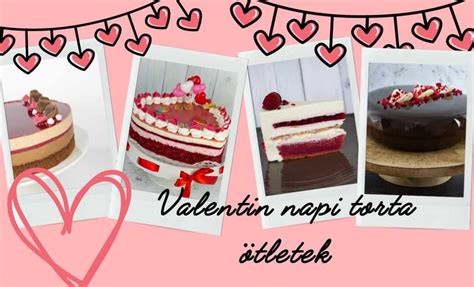 valentin-napi torta piros szívekkel és fehér tejszínhabbal