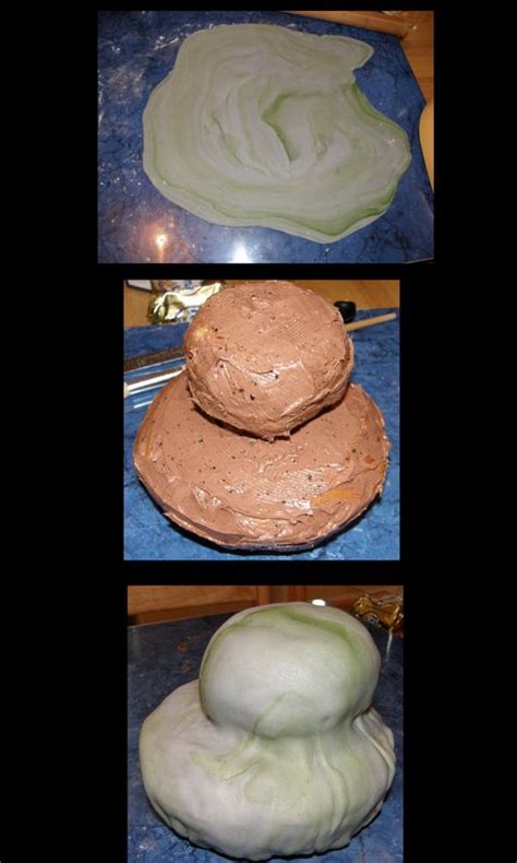 lépésről lépésre bemutató ábra a torta vajkrémmel történő simításáról