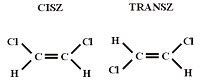 Cisz-transz izomerek illusztrációja (cisz-2-butén és transz-2-butén)
