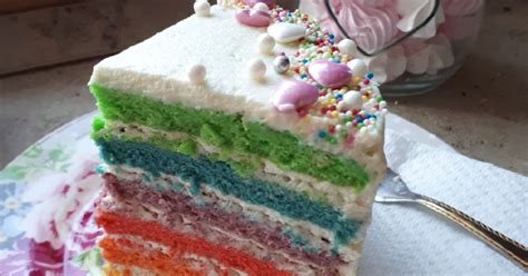 szivárvány torta piskóta színezése