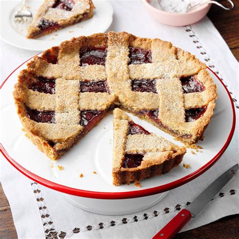 Rácsozott linzertorta közelről