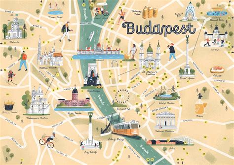 Map of Budapest with marked Asian Restaurants