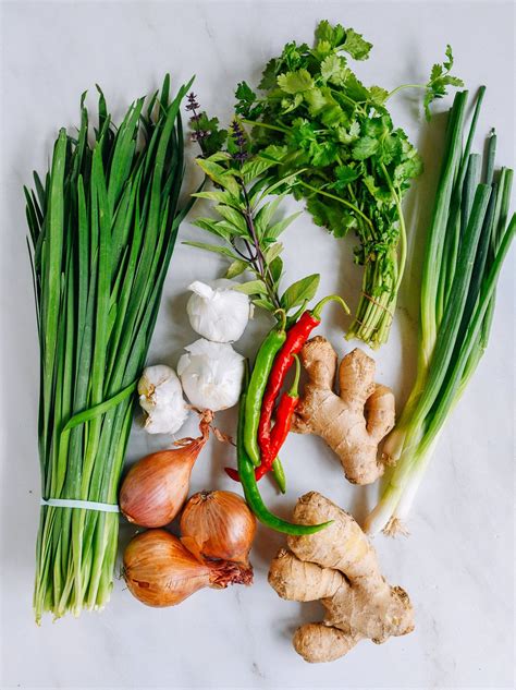 A Variety of Fresh Herbs and Spices for Asian Cuisine