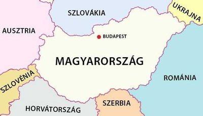 Magyarország és a környező országok térképe, kiemelve a határvidékeket