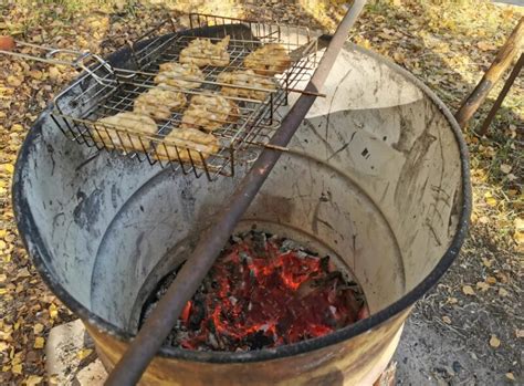 egyszerű, hordóból készített grilltárcsa szerkezeti ábrája