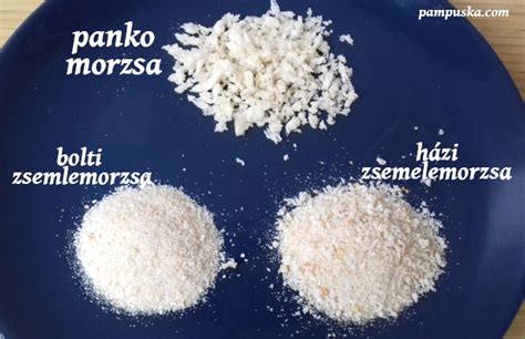 Panko morzsa textúrája és hagyományos zsemlemorzsa összehasonlítása