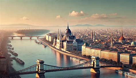 Budapest látképe a Dunával és a Parlamenttel