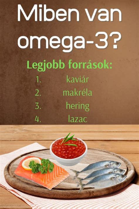Omega-3 tartalmú élelmiszerek infografikája