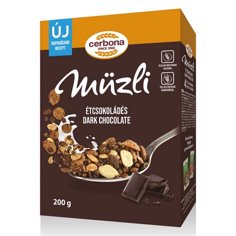Az étcsokoládés müzli összetevőinek grafikus ábrázolása