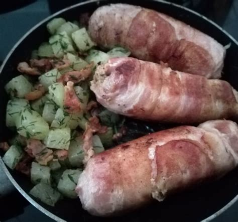 Szalonnával burkolt karaj spenóttal